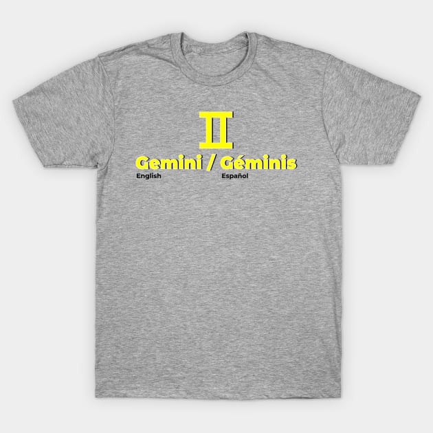 Gemini Power Color- Yellow T-Shirt by MiamiTees305